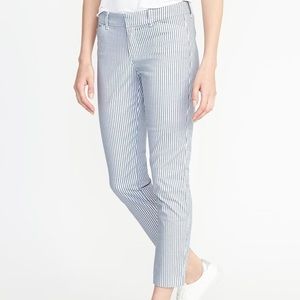 Light blue and white striped pants